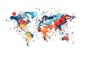 Global Social Media Trends Map, an interactive visualization showcasing real-time user engagement and trending topics across the globe, highlighting dynamic online interactions.