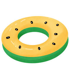 green and yellowplastic watermalon