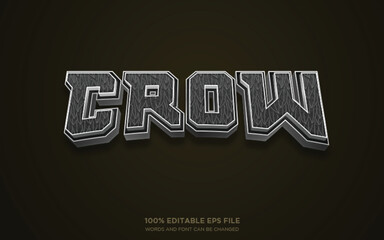 Crow 3D editable text style effect
