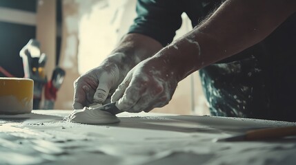 Potter Shaping Clay with Tools