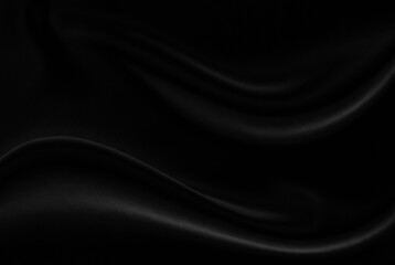 Black gray satin dark fabric texture luxurious shiny that is abstract silk cloth background with patterns soft waves blur beautiful.