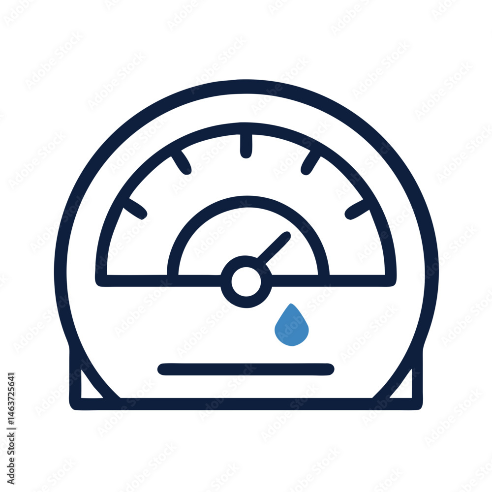 Poster Speedometer Gauge Icon Representing Performance Evaluation and Efficiency Monitoring