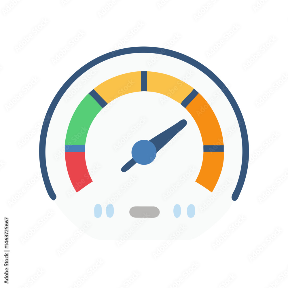 Aufkleber Speedometer Gauge Icon Representing Performance Evaluation and Efficiency Monitoring