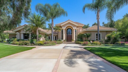 Obraz premium Mediterranean Style Mansion on a Sunny Day