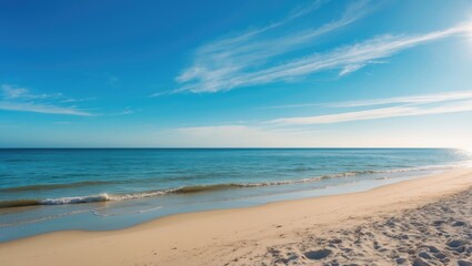 Beautiful day at the coast featuring clear blue sky and calm sea