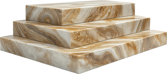 Obraz premium Three-Tiered Beige Marble Steps