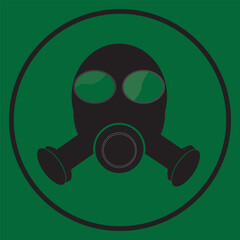 Danger vector signs collection. Gas mask sign, logo, badge, icon, sticker, label, emblem, stamp, symbol, black, line, flat vector, isolated illustration.