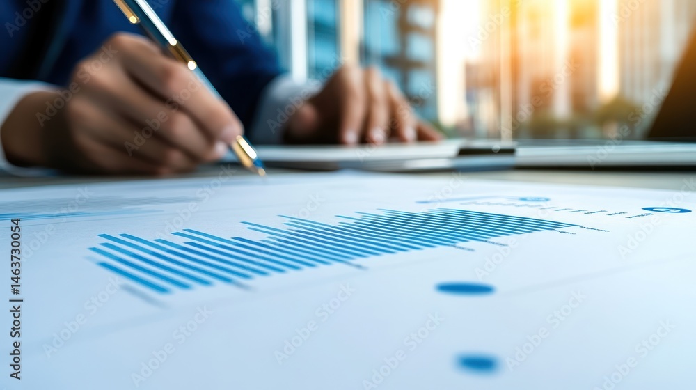 Poster financial data analysis graph chart report business information statistics
