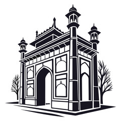 silhouette of a church