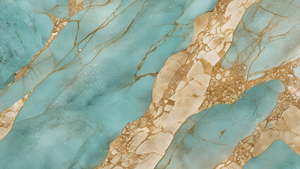 Fototapeta premium Elegant turquoise onyx stone with beige accents, ideal for various decorative and architectural uses