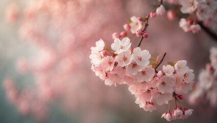 Naklejka premium Japanese-inspired Vintage Cherry Blossom Texture for Wedding and Art