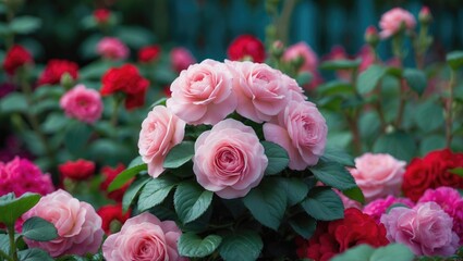 Beautiful begonia flowers blooming naturally in the garden