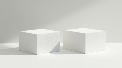 Naklejka premium Minimalist White Cubic Display Stand
