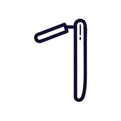 Obraz premium Straight Razor Icon Representing Grooming Tool and Traditional Shaving Accessory