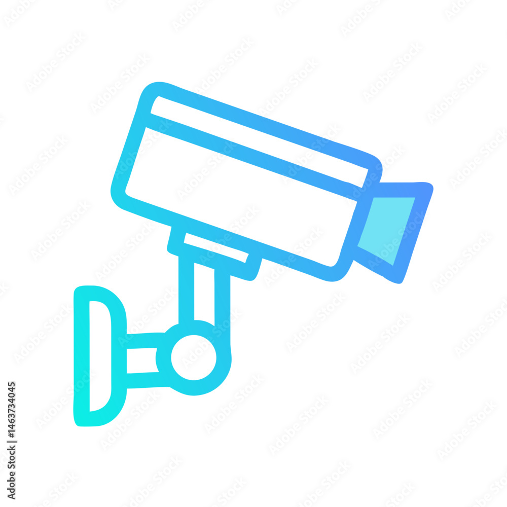 Poster surveillance camera icon representing border monitoring and security surveillance