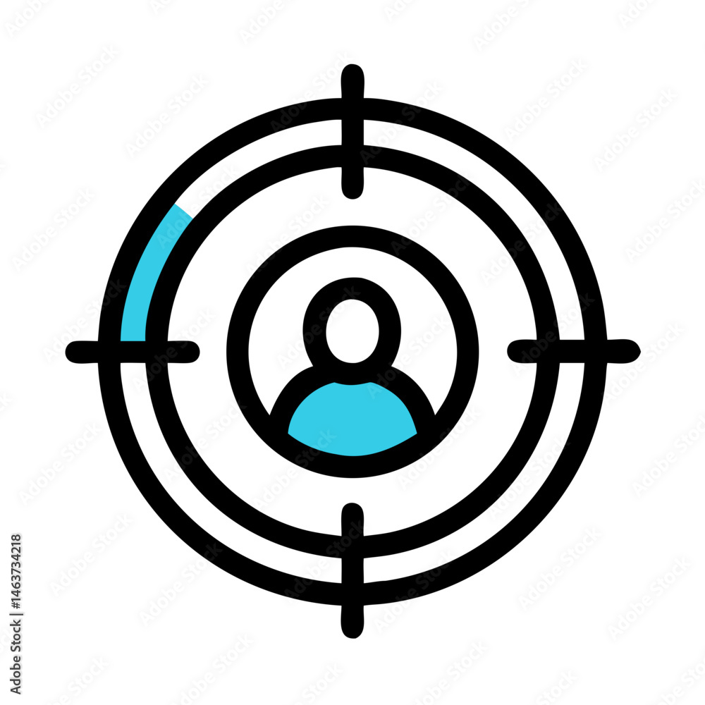 Fototapete target with user icon representing audience targeting and marketing strategy