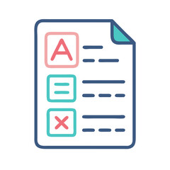 Test Sheet Icon Representing Language Proficiency and Assessment