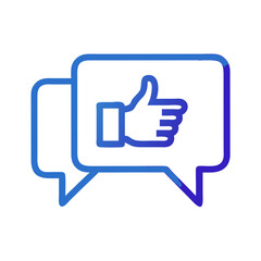 Obraz premium Thumbs Up in Chat Bubble Icon Representing Social Media Feedback and Approval