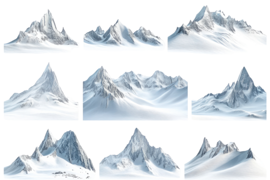 Snow-capped mountain ranges, digital art