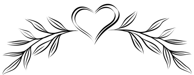 Bogen floral mit Herz - oben