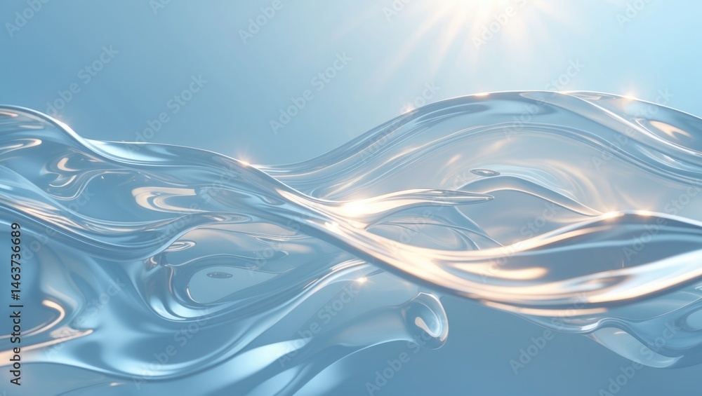 Poster sunlit glass reflections creating an abstract textured background
