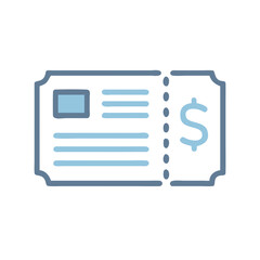Ticket Style Paper Icon Representing Entry Receipt and Admission Proof