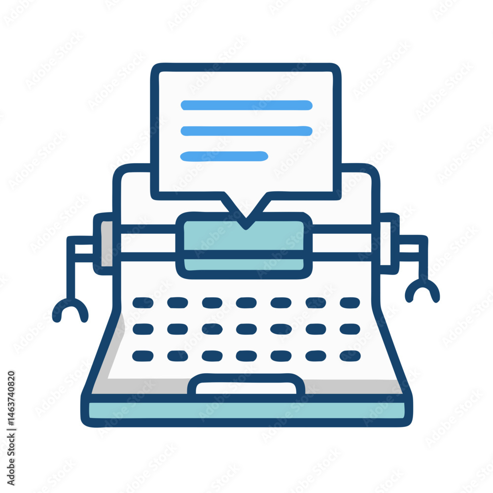 Poster typewriter icon representing legal documentation and writing tools