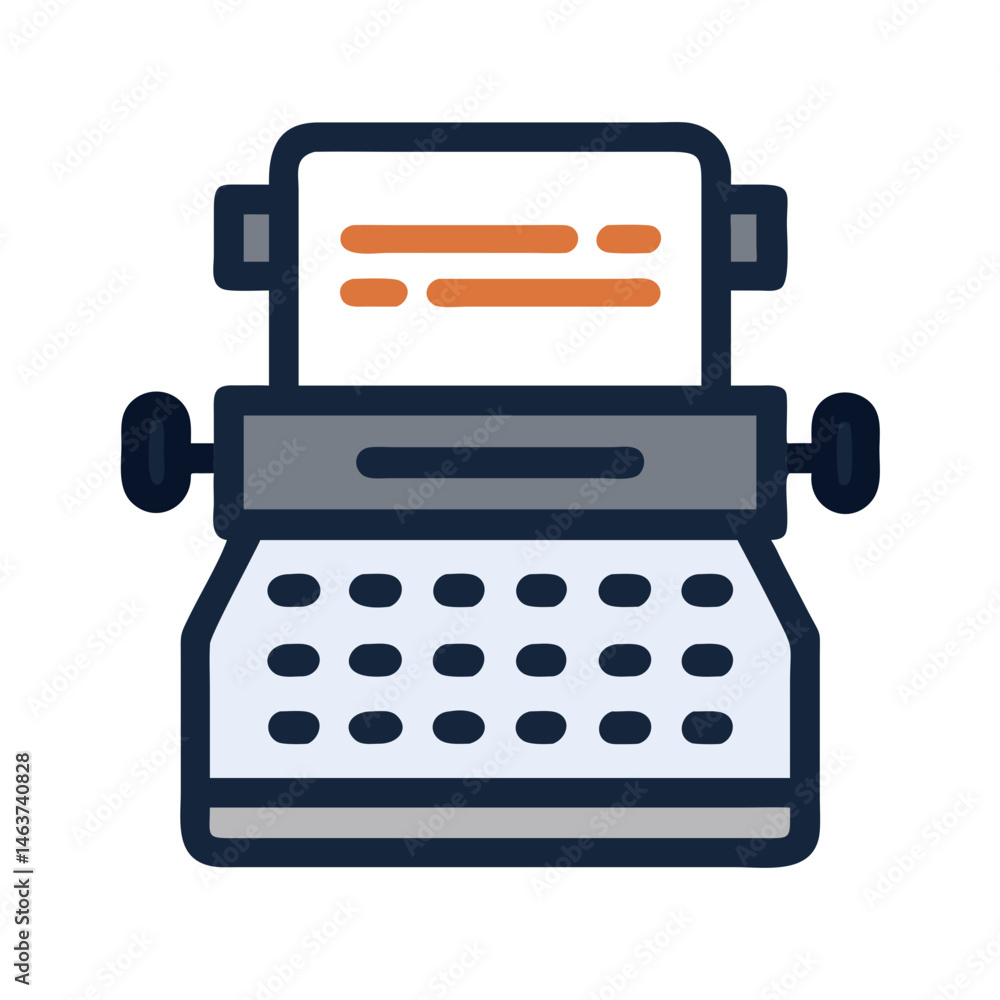 Poster typewriter icon representing legal documentation and writing tools