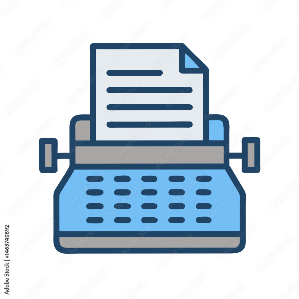 Poster typewriter icon representing legal documentation and writing tools
