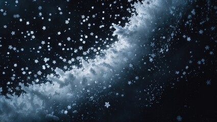 Transparent background featuring snowflakes and snow overlay