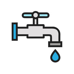 Fototapeta premium Water Faucet Icon Representing Washing Facility and Clean Water Access
