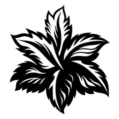 Obraz premium Striking black and white floral design featuring a stylized leaf arrangement