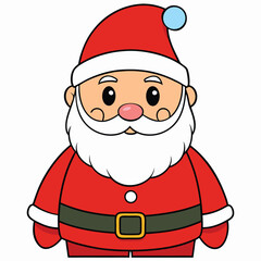 Christmas Santa Claus cartoon vector illustration with gift bag, perfect for holiday season celebration