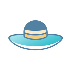 Wide-Brim Hat Icon Representing Fashionable Headwear and Sun Protection