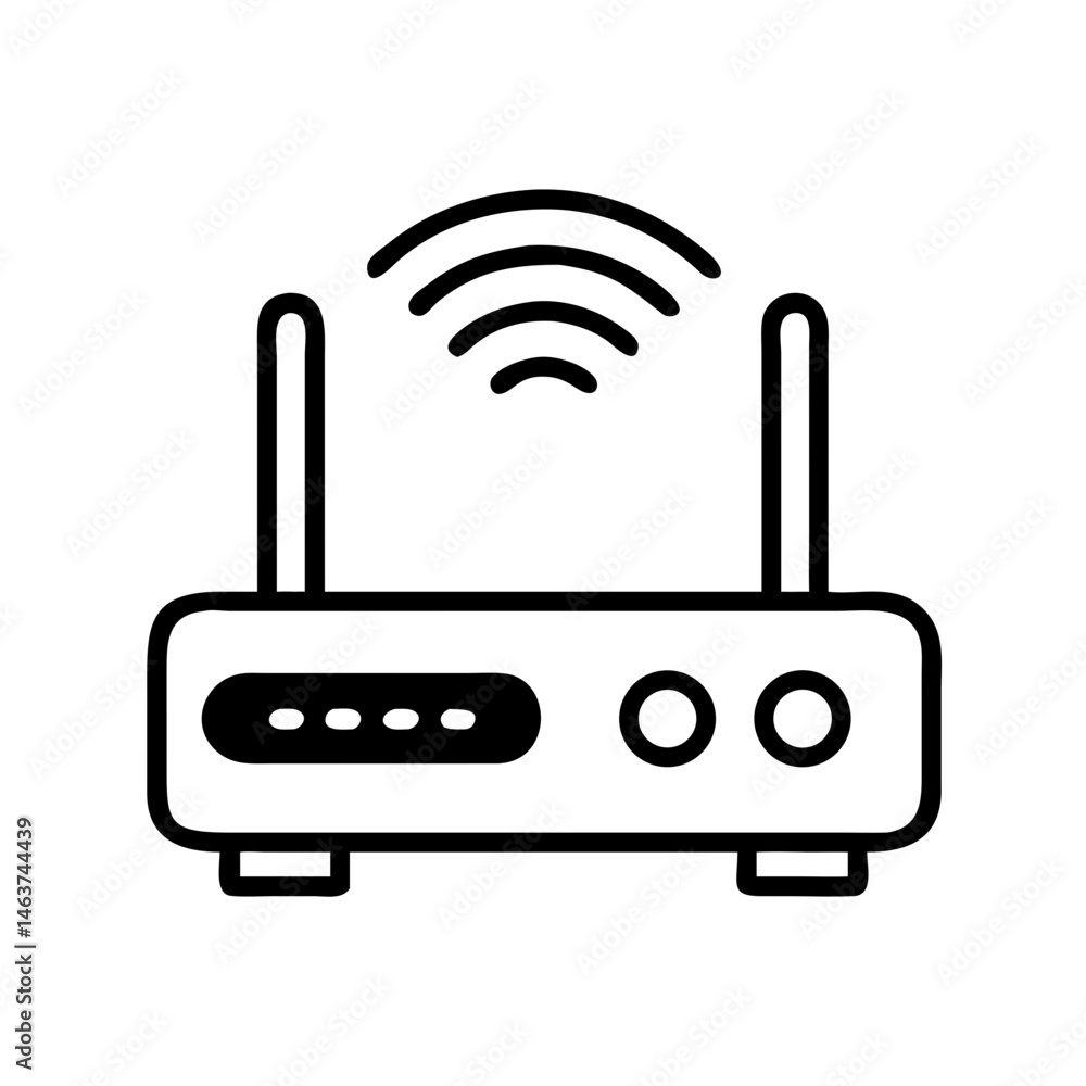 Aufkleber Wireless Router Device Icon Representing Internet Signal and Network Connectivity