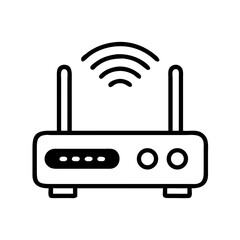 Obraz premium Wireless Router Device Icon Representing Internet Signal and Network Connectivity