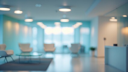 Blurred scene of a medical office lobby