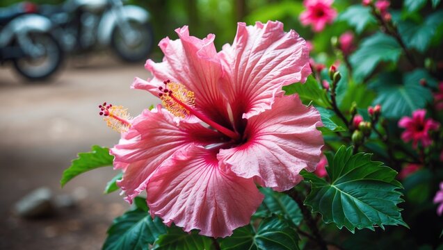 Hibiscus, a large genus in the mallow family, consists of numerous species native to warm temperate, subtropical, and tropical regions.