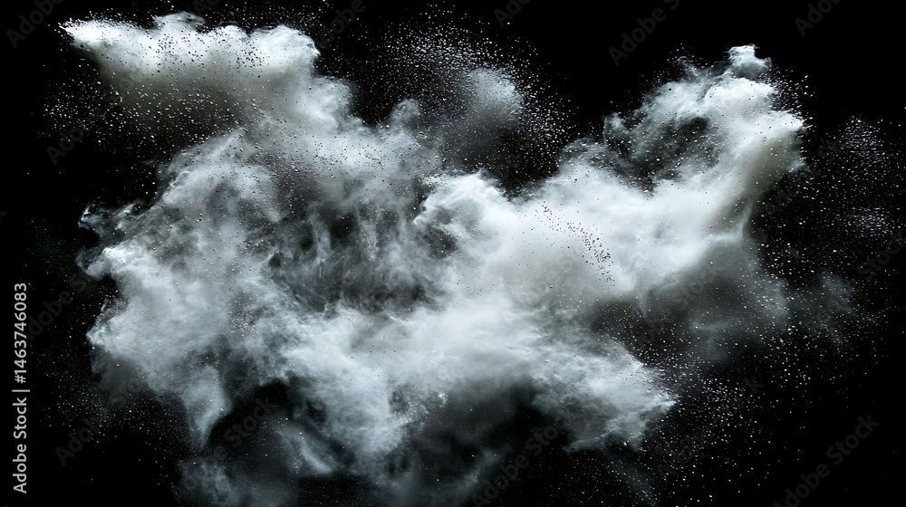 Poster dynamic smoke cloud formation studio abstract visual dark background close-up atmospheric effects