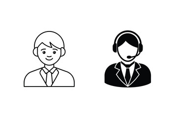 Professional customer service agent illustrations representing support and assistance concepts