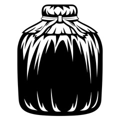 Stylized Illustration of a Potentially Haunted Container with a Decorated Bow