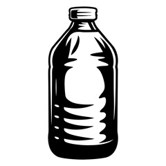 Monochrome illustration of a retro style bottle for packaging design and branding