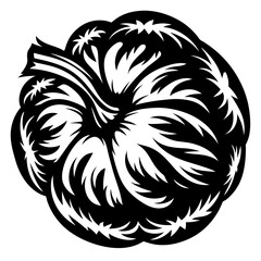 Stylized abstract image of a black and white pumpkin vector art