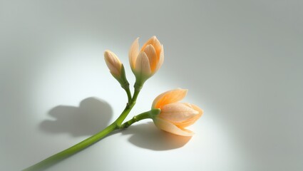 Fototapeta premium Beautiful orange tree buds and fragrant citrus flowers isolated on white