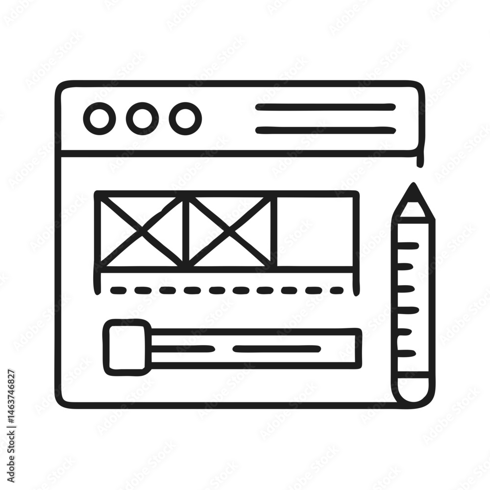 Fototapete design interface with ruler and pencil icon representing creative layout and precision tools