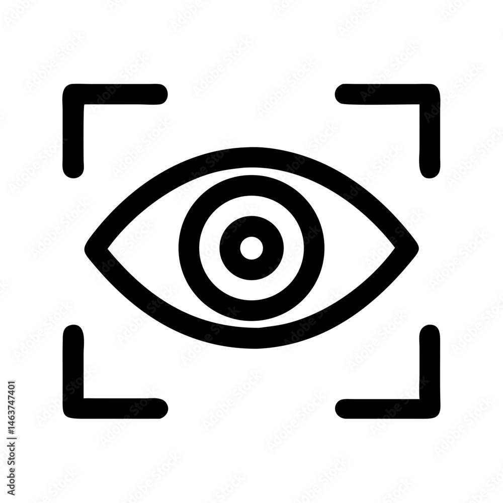 Poster Eye in Frame Icon Representing Visual Focus and Content Preview