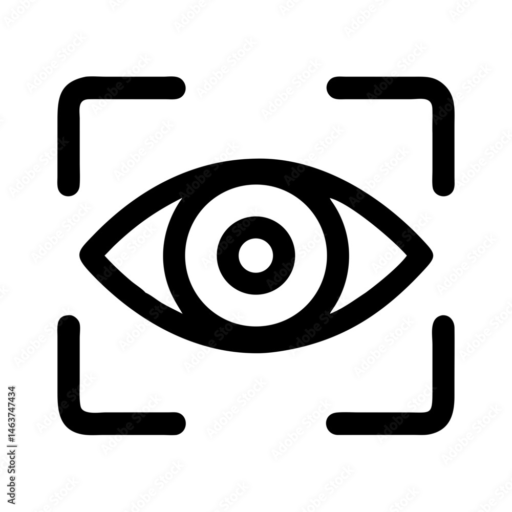 Poster Eye in Frame Icon Representing Visual Focus and Content Preview