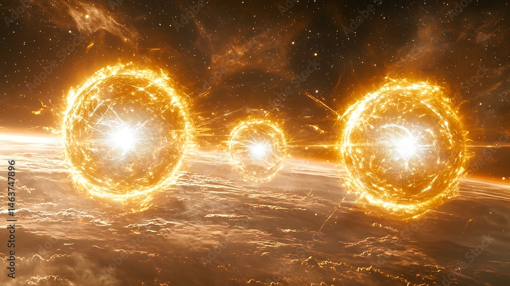 Poster astronomical phenomenon celestial events in space cosmic explosion imagery dark environment zoomed-i