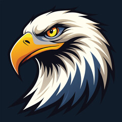 Fierce Bald Eagle Head Mascot Vector Logo Illustration