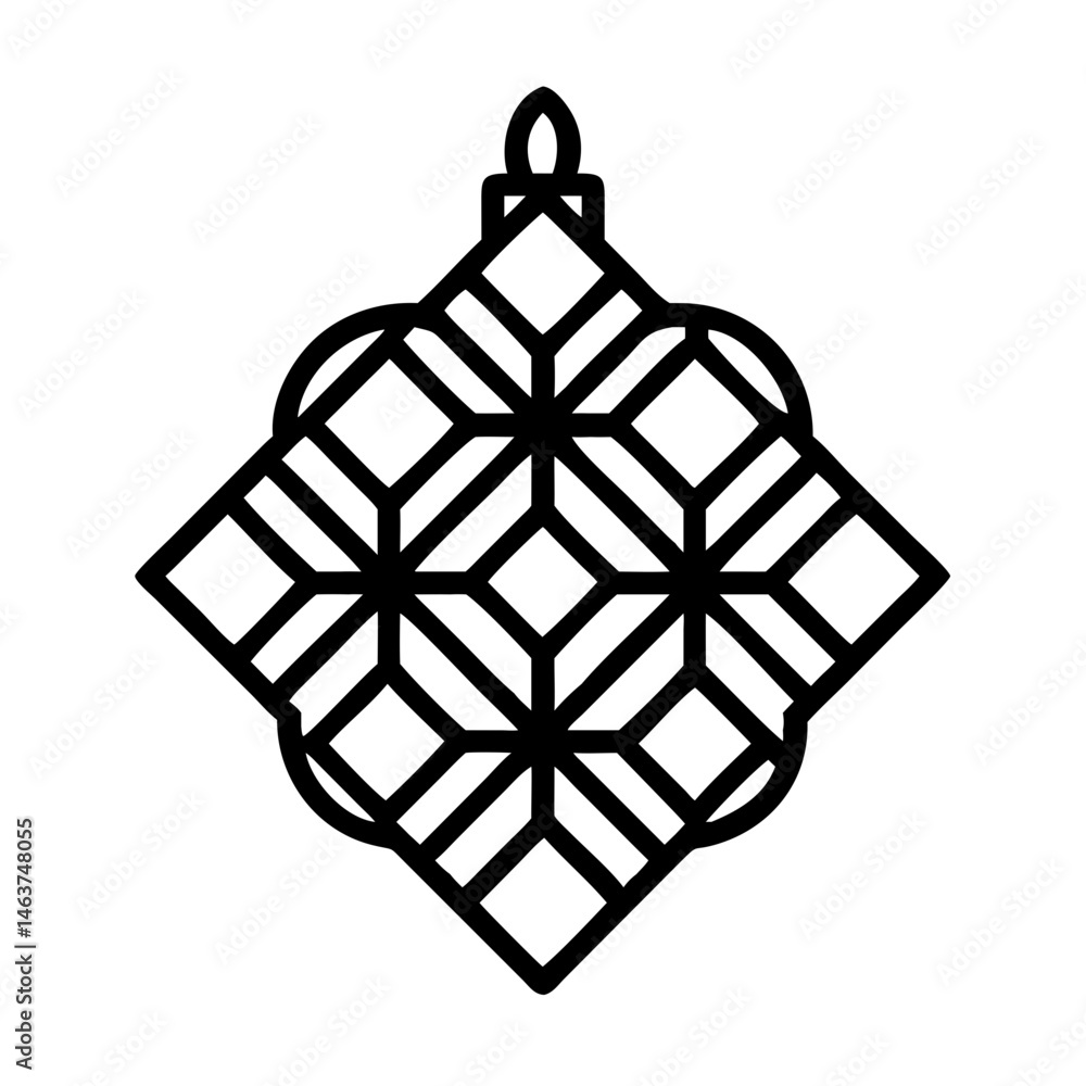 Aufkleber geometric tile ornament icon with diamond pattern representing decorative surface design